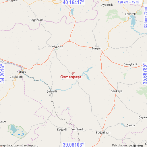 Osmanpaşa on map