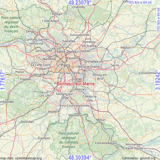 Bonneuil-sur-Marne on map