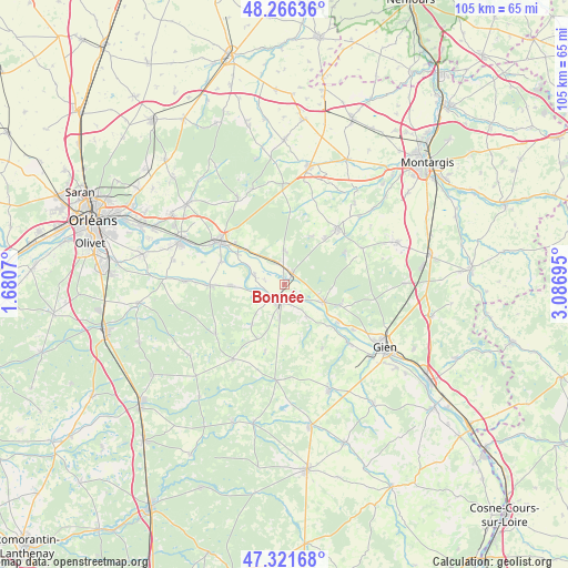 Bonnée on map