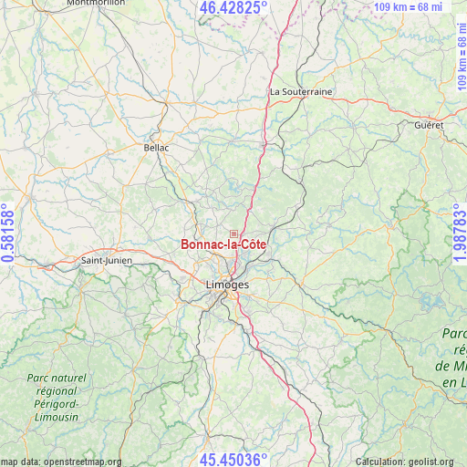 Bonnac-la-Côte on map