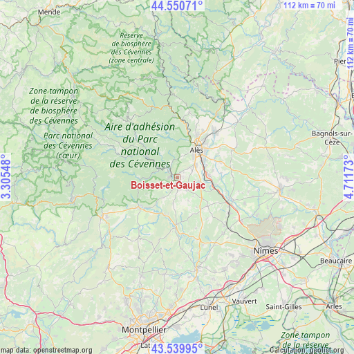 Boisset-et-Gaujac on map