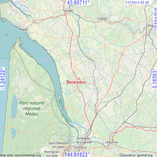 Boisredon on map