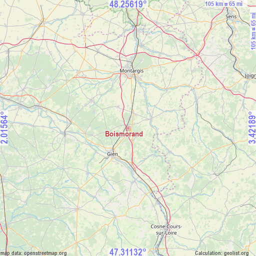 Boismorand on map