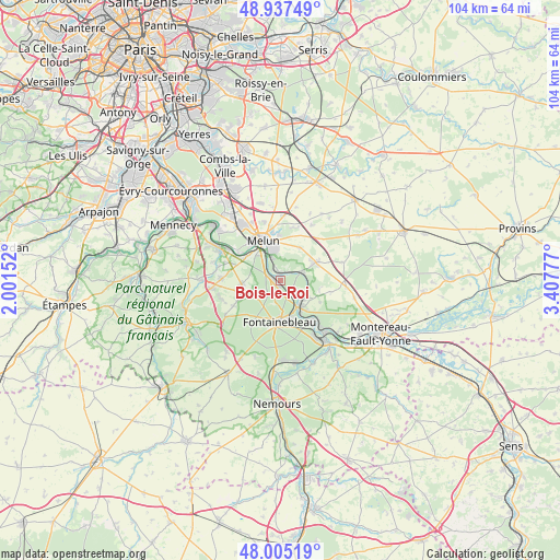 Bois-le-Roi on map