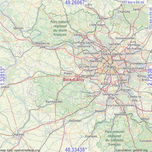 Bois-d’Arcy on map