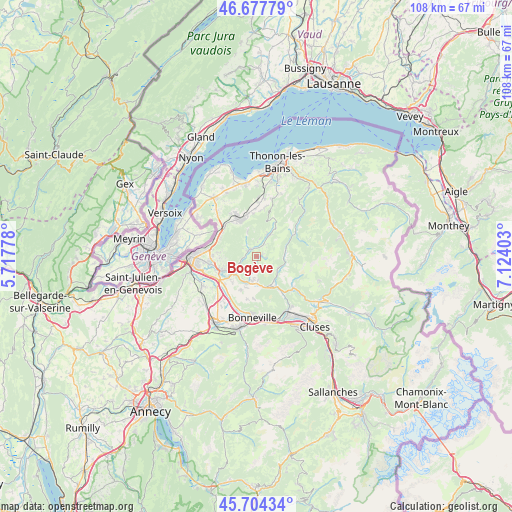 Bogève on map