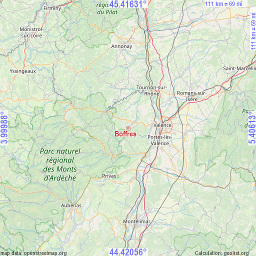 Boffres on map