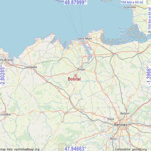 Bobital on map