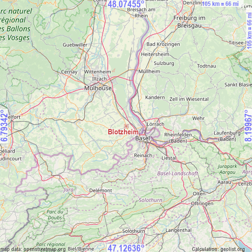 Blotzheim on map