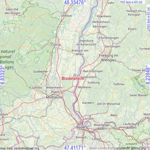 Blodelsheim on map