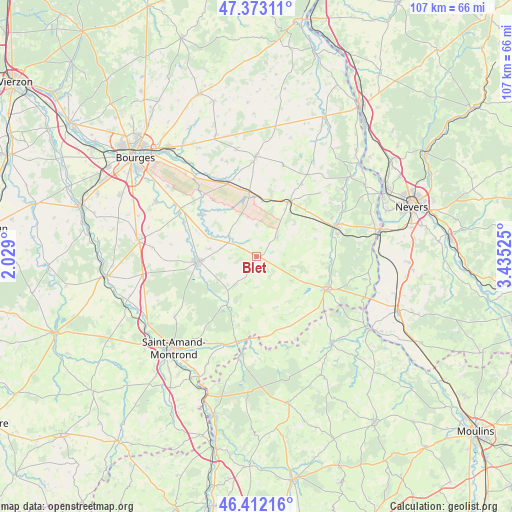 Blet on map
