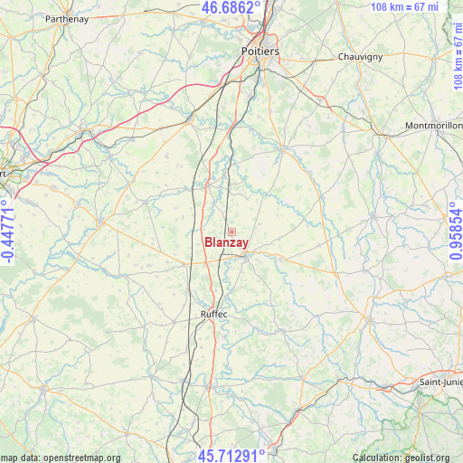 Blanzay on map