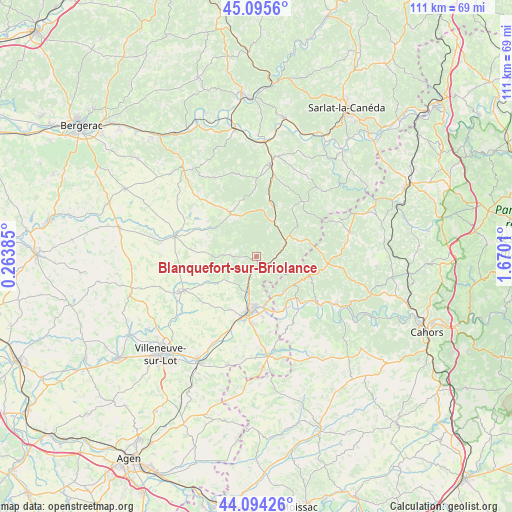 Blanquefort-sur-Briolance on map