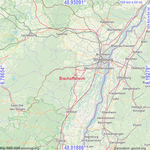 Bischoffsheim on map