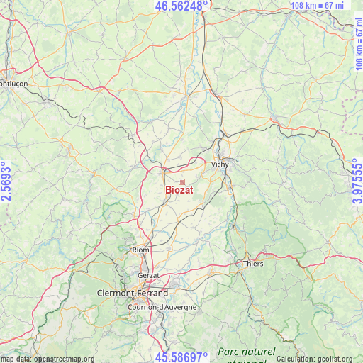 Biozat on map