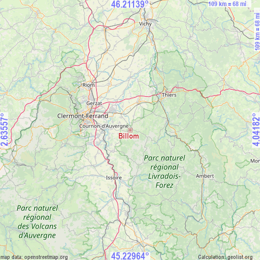 Billom on map