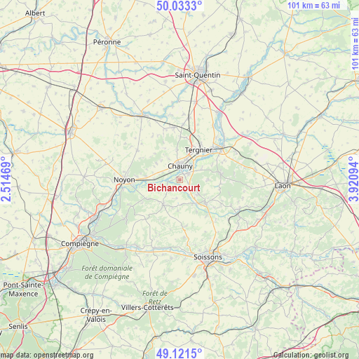 Bichancourt on map