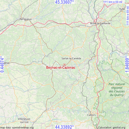 Beynac-et-Cazenac on map