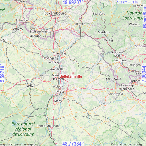 Bettelainville on map