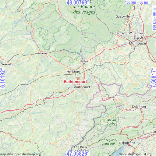 Bethoncourt on map
