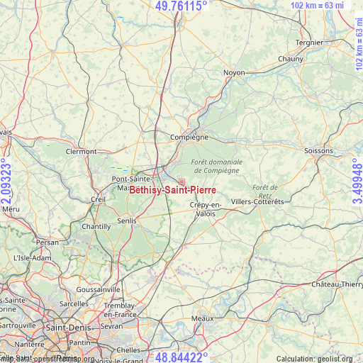 Béthisy-Saint-Pierre on map