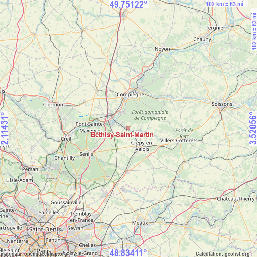 Béthisy-Saint-Martin on map