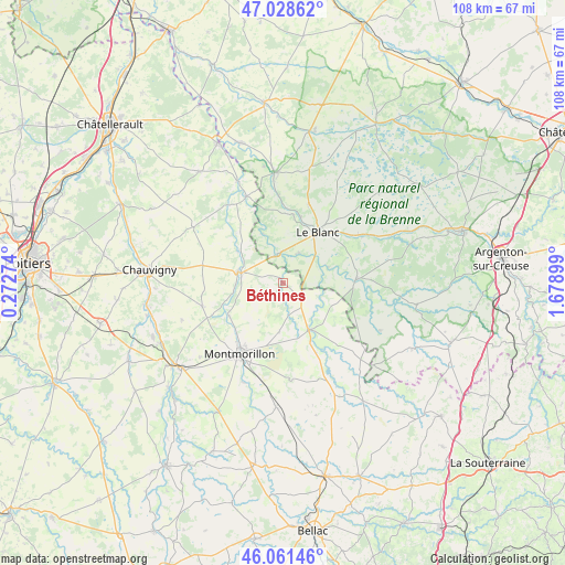 Béthines on map