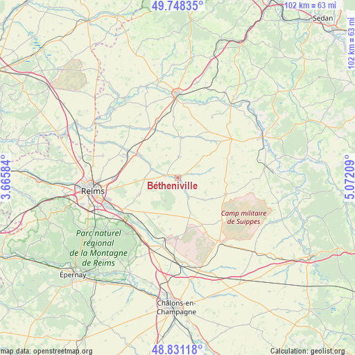 Bétheniville on map