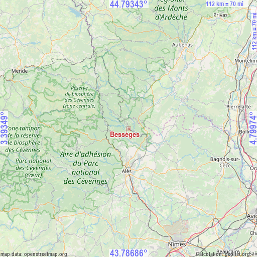 Bessèges on map