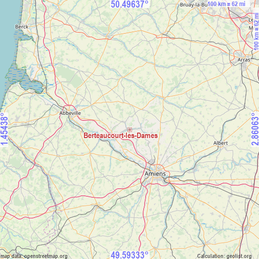 Berteaucourt-les-Dames on map