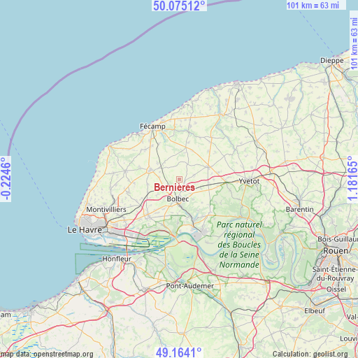 Bernières on map