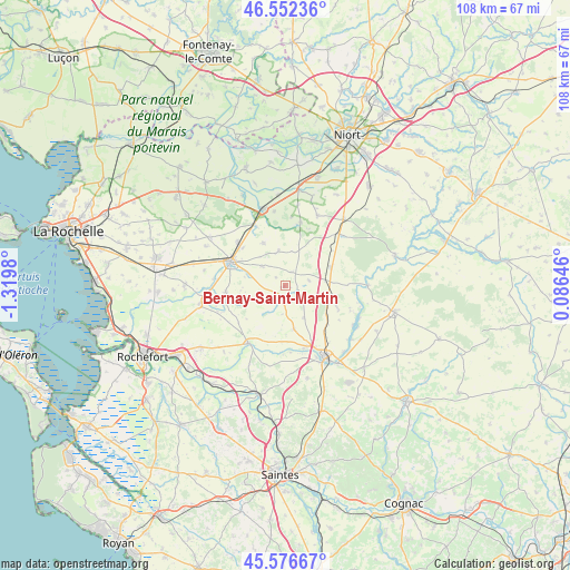 Bernay-Saint-Martin on map