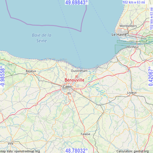 Bénouville on map