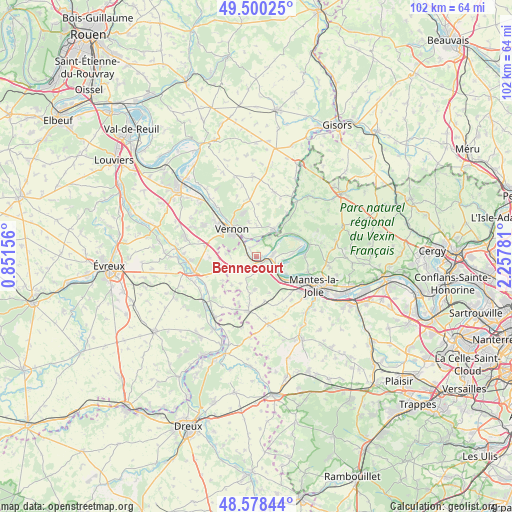 Bennecourt on map