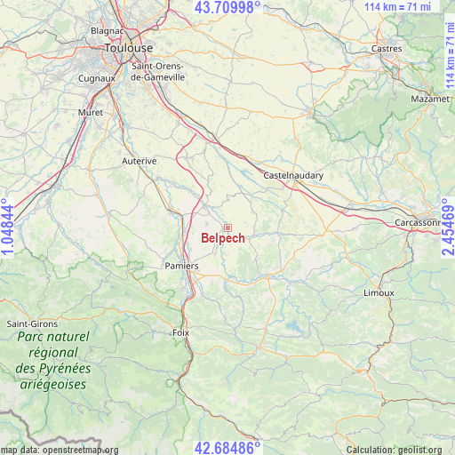 Belpech on map