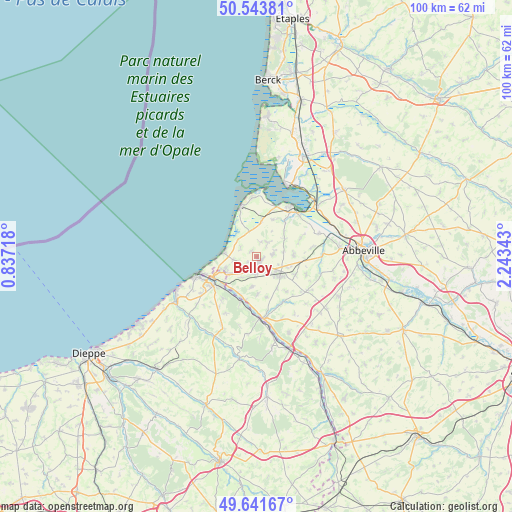 Belloy on map