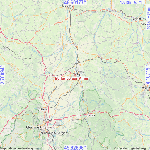 Bellerive-sur-Allier on map