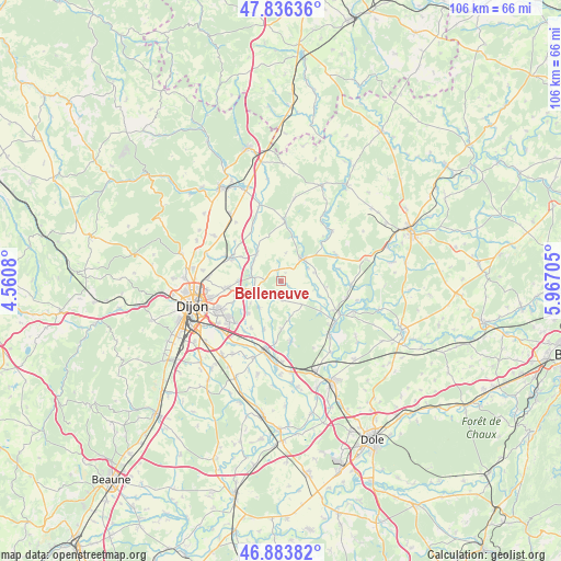 Belleneuve on map