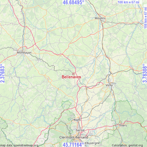 Bellenaves on map