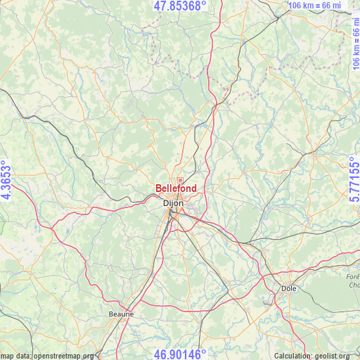 Bellefond on map