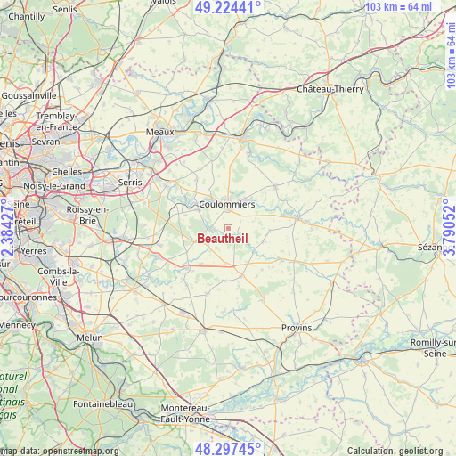 Beautheil on map