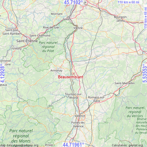 Beausemblant on map