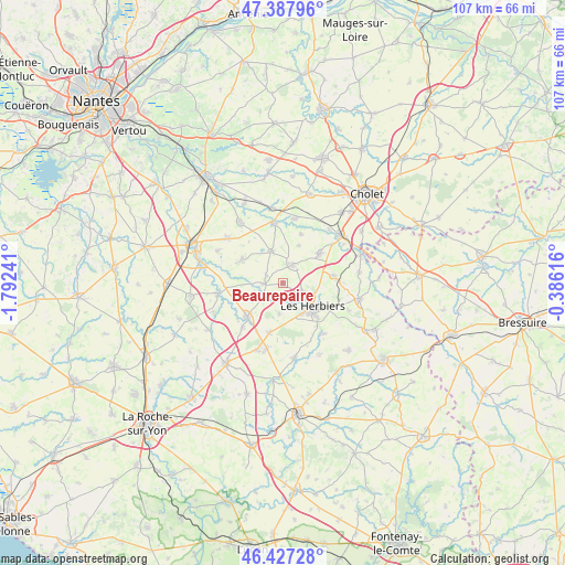 Beaurepaire on map
