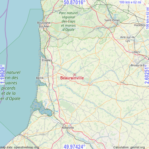 Beaurainville on map