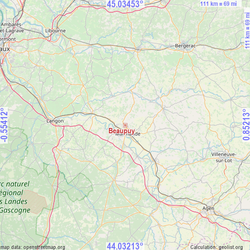 Beaupuy on map