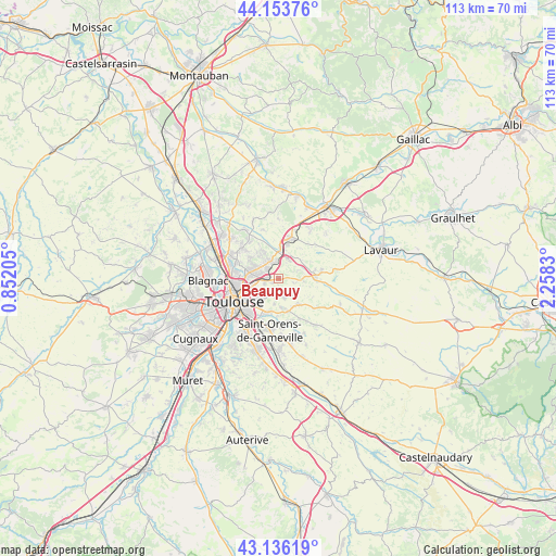 Beaupuy on map