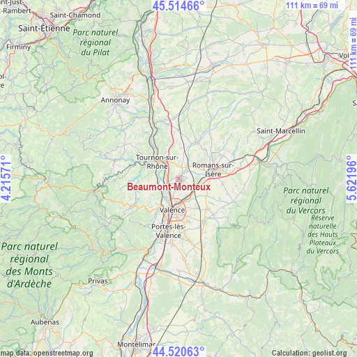 Beaumont-Monteux on map