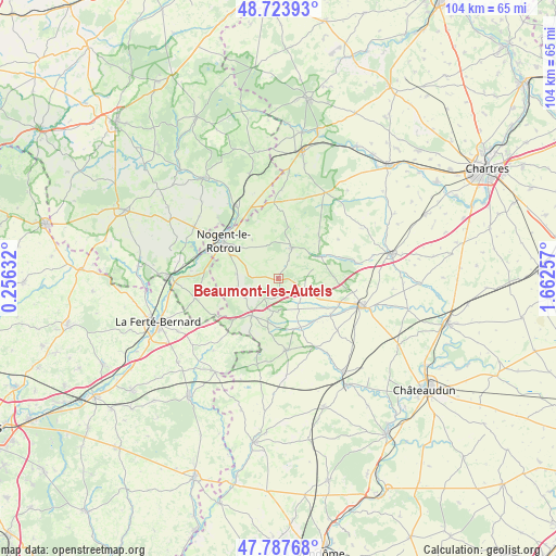 Beaumont-les-Autels on map