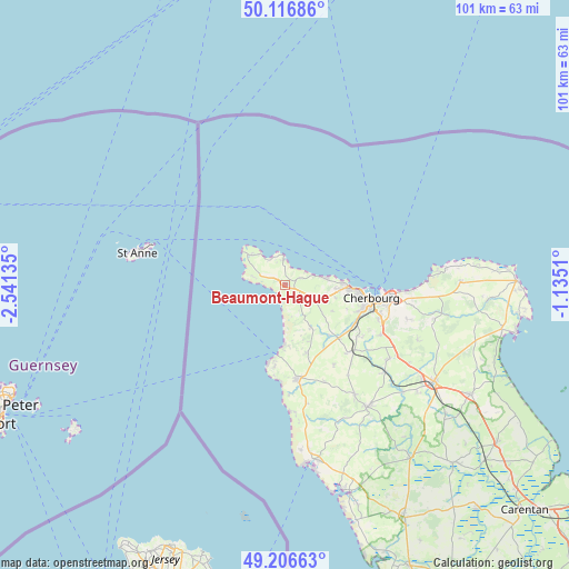 Beaumont-Hague on map