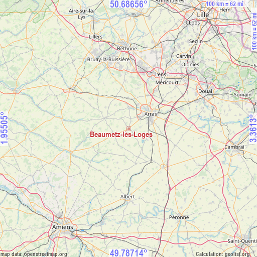 Beaumetz-lès-Loges on map